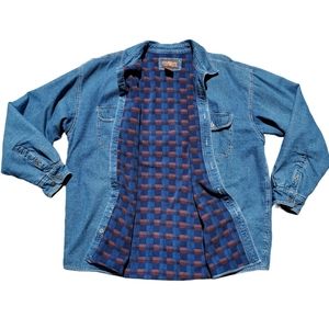 2XL Levi’s Denim Shirt Jacket Men’s XXL Fleece Blanket Lined Shacket Blue Jean